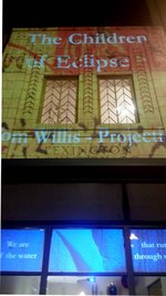 Breeders Cup Festival - projected image and poetry on the Downtown Arts Center 